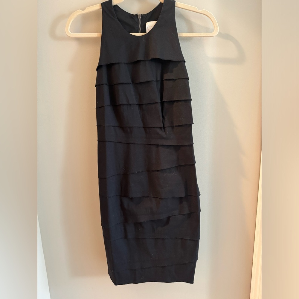 Nicolle Miller black ruffle tier dress